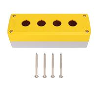 Mtlavishness Boîte de commande de commutateur à bouton-poussoir, boîte de commande industrielle à bouton-poussoir jaune ABS à 4 gangs pour circuits d'équipement de contrôle