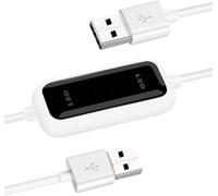 Mtlavishness Câble USB 2.0 De Transfert PC À PC Haute Vitesse 480 Mb/s Sans Alimentation Externe Reconnaissance Multilingue Plug And Play Compatible Windows 2000 XP Vista 7 8 Longueur 175 cm