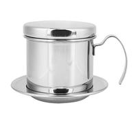 Mtlavishness Cafetière goutte à goutte vietnamienne en acier inoxydable 304, ustensile domestique sans besoin, design léger et portable pour les voyages, argent 4,3 pouces