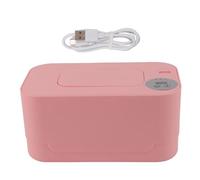Mtlavishness Chauffe-lingettes avec veilleuse, température réglable, Rechargeable, Multifonction, Portable, USB, Distributeur de lingettes pour bébé, Rose (Rose)
