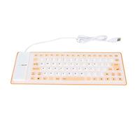 Mtlavishness Clavier en Silicone Léger Et Portable Clavier Filaire Silencieux pour Ordinateur Et Pc pour Bureau Et Connexion USB Stable 85 Touches Orange