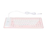 Mtlavishness Clavier en Silicone Souple Et Silencieux pour Ordinateur Portable Clavier USB Léger Et Pliable Idéal pour Bureau Maison 85 Touches Rose