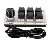 Mtlavishness Clavier Macro Rouge Plug and Play avec Boutons Ergonomiques Personnalisables Idéal pour Bureau Et Jeu Touches Dont 2 Boutons Rotatifs