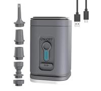 Mtlavishness Compresseur d'air électrique Portable sans Fil avec 5 Buses, lumière LED pour gonflage et dégonflage, gonflage Rapide de 200 L Min, Batterie Rechargeable de 1 200 (Grise)