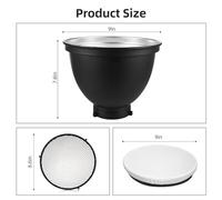 Mtlavishness Diffuseur de réflecteur de 9 Pouces pour Les lumières de Studio Bowens Mount avec Une Texture réfléchissante Unique et Une Grille en nid d'abeille à 60 degrés idéal