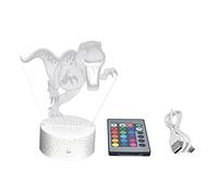 Mtlavishness Dinosaur Night Light 3D Acrylic Design 16 Colors 5 Brightness Levels 4 Flash Modes Touch Control For Kids Bedroom Nursery Gift