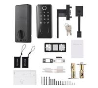 Mtlavishness Empreinte digitale pour porte d'entrée Pêne dormant électronique sans vec poignée Ensemble clavier avec touches Contrôle APP Verrouillage BT 8 pouces 35 mm 32