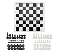 Mtlavishness Ensemble de Jeux de société de Voyage 2 en 1, Jeu d'échecs et de Dames Portable pour Enfants et Adultes, échiquier Pliable, Conception légère pour Les fêtes, Le