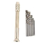 Mtlavishness Ensemble de perceuse à main avec étau à broche, mini outil de perçage manuel avec embouts hélicoïdaux de 1 3 mm pour la sculpture précise des noyers, du bois, du