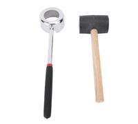 Mtlavishness Ensemble d'outils d'ouverture de noix de coco avec marteau, kit de casse-noix de coco en acier inoxydable de qualité alimentaire avec poignée ergonomique en bois pour