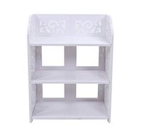 Mtlavishness - étagère à Chaussures Blanche à 3 Niveaux, Rangement pour entrée, Chambre à Coucher, Salle de Bain avec Assemblage à vis, Panneau en PVC 15,7x9,1x20 Pouces