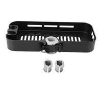 Mtlavishness - étagère de Rangement pour Poteau de Douche Noir Mat, Hauteur réglable, avec Support de Pomme de Douche, Support Organisateur de Salle de Bain en ABS de qualité