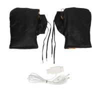 Mtlavishness Gants de Guidon de Moto Chauffants avec Puissance de 10 W, Chauffage Double Face, Design en Cuir PU Souple, idéal pour l'équitation d'hiver, Le Ski, Le Cyclisme et Le