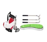 Mtlavishness Golf Cadeau De Bureau Mini Bureau Souvenir De Golf Ensemble Chariot De Golf Chariot Porte-Stylo avec Siège Rouge et Blanc (Blanc et Rouge)