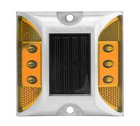 Mtlavishness LED Marker Solar Ground Ground Lights Sauvegarde d'énergie et allée extérieure Route routière Utilisation du matériau en aluminium foncé 10.3x10.5 cm Taille 800mAh (Jaune)