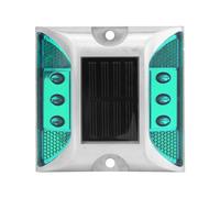 Mtlavishness LED Marker Solar Ground Ground Lights Sauvegarde d'énergie et allée extérieure Route routière Utilisation du matériau en aluminium foncé 10.3x10.5 cm Taille 800mAh (Vert)