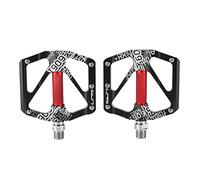 Mtlavishness Lot de 2 pédales de vélo de Montagne avec roulement en Alliage d'aluminium avec Clous antidérapants en Acier Inoxydable, Bouche filetée Universelle pour Un Ajustement (Noire)