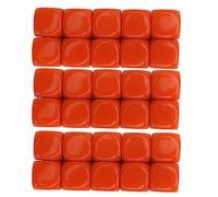 Mtlavishness Lot de 30 dés vierges de 16 mm en plastique arrondis à 6 faces pour loisirs créatifs, jeux d'enseignement des mathématiques, cadeaux de fête, aides éducatives (Orange)