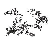 Mtlavishness Lot de 50 émerillons de pêche à la Carpe avec roulement en Acier Inoxydable avec connecteur de Crochet de pêche à Haute résistance à la Traction pour ruisseaux et