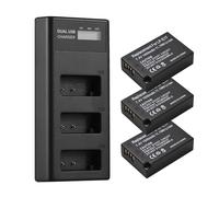 Mtlavishness LP-E17 Chargeur de Batterie Chargeur 3-Slot avec indicateurs LED Port Micro USB & Type C + 3PCS LP-E17 Batteries 7.4V 1500mAh Compatible avec RP/Rebel T8i T7i T6i