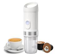 Mtlavishness Machine à café expresso électrique portable sans fil avec infusion de chaleur et de froid, mini cafetière à portion unique de 250 ml avec poudre de café 3 en 1 et (Blanche)