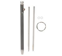 Mtlavishness Mini Stylo à Bille en Titane Pur, Instrument d'écriture avec Recharge huileuse, Design léger et Portable pour Signer des cahiers, activités de Plein air et (Grise)