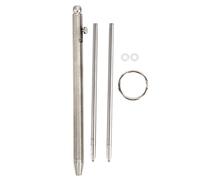 Mtlavishness Mini Stylo à Bille en Titane Pur, Instrument d'écriture avec Recharge huileuse, Design léger et Portable pour Signer des cahiers, activités de Plein air et (Argent)