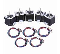Mtlavishness Nema 17 Commande de moteur pas à pas 2 phases 1,8 degrés 0,9 A 0,4 N.M 42 mm avec câble de remplacement pour imprimante 3D/CNC (5 pièces)