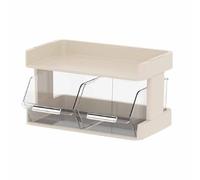 Mtlavishness Organiseur de sachets de thé, Bureau, Bar, sachets de thé, Support de Rangement pour Capsules de café, Organisateur de comptoir Multicouche, Blanc crème (2 Couches 30x17x16,5 cm)