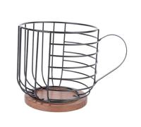 Mtlavishness panier de rangement de capsules de café en forme de tasse support de dosette de café en fer noir et en pin pour comptoir de bar à café