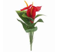 Mtlavishness Plastique Artificiel Rouge anthurium Fleurs Bouquet de Haute qualité et Belle pour Le Mariage de Mariage décor de Jardin matériau en Plastique d'environ 35 cm de Haut