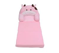 Mtlavishness Pliable Kids Canapa lit Doux Peluche 2 Couches Mignonne Conception de Vache Rose canapé d'enfants Polyvalents pour Lire la Sieste dans la Chambre à Coucher (3 Couches)