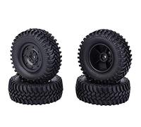 Mtlavishness Pneu de Voiture RC de Simulation de diamètre 100 mm, Accessoires de Remplacement de Pneu de Voiture télécommandé 1/10 Noir - Haute adhérence, stabilité supérieure et