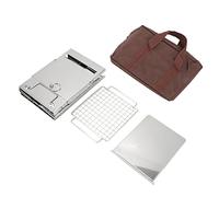 Mtlavishness Poêle à Bois de Camping Pliable en Acier Inoxydable, Mini Barbecue intégré pour des Aventures Chaudes de Pique-Nique en Plein air avec Conception Portable et