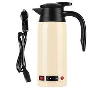 Mtlavishness portable 800 ml de chauffage électrique de chauffage avec cigarette 12V 24V pour la voiture E chauffage rapide 98 100 ℃ Grade 304 Abs inoxydable matériau ABS blanc (Beige)