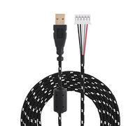 Mtlavishness Remplacement du câble de Souris Universel pour Les Souris ou Gold plaqué USB et Les connecteurs à 5 Broches Traités avec Un Anneau magnétique Fort et Durable (Noir et Blanc)