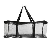 Mtlavishness Sac de Transport Portable Transparent de Grande capacité avec Fermeture à glissière et poignée renforcée pour Le Stockage de Collections de CD et de Livres en Tissu