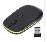 Mtlavishness Souris sans fil ultra fine 2,4 G avec design ergonomique et positionnement optique professionnel pour ordinateur portable 1200 DPI connexion USB en option en noir, rouge, bleu (noir)