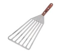 Mtlavishness Spatule à poisson en acier inoxydable avec manche en bois, tourne-barbecue multifonctionnel pour la cuisson, parfait pour frire le steak, griller le poisson et faire (Grand)
