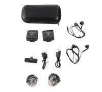 Mtlavishness Titre: Wireless Microphone System High Fidelity Low Laine Noise Reduction 12 Heures durée de Vie de la Batterie pour Une Interview en Direct Vlog Ordinateur Caméra (Noir)