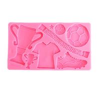 Mtlavishness Trophée de Football Moules à Fondant en Silicone pour gâteau décoration de Cuisson au Chocolat Moule Flexible Antiadhésif Rose pour Cupcakes Desserts d'anniversaire
