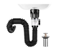 Mtlavishness Tuyau de vidange d'évier extensible, flexible, sans odeur, anti-fuite, tuyau de drainage universel pour salle de bain, cuisine, tuyau de vidange flexible pour évier,