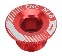 Mtlavishness Vis de bras de manivelle de vélo en alliage d'aluminium M18 Vis de fixation de manivelle Boulon de bras de pédalier de vélo M18 Bleu Coupe CNC Anti-corrosion (Cache manivelle M18 rouge)