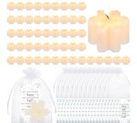 MTLEE Lot de 50 bougies de Noël inspirantes en forme de neige, cadeau de reconnaissance des employés, décoration artistique pour Noël, vacances, Nouvel An, bougie de flocon de neige, carte de