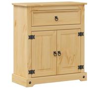 mtlskopa Corona - Armoire de salle de bain - 70 x 33 x 80 cm - En pin massif avec finition cire de miel - Meuble de salle de bain moderne avec 2 portes et 1 tiroir - Pour petites salles de bains et WC