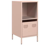 mtlskopal - Buffet en acier froid - Rose - 35 x 39 x 73,5 cm - 1 compartiment ouvert et 1 tiroir - Étagère étroite et moderne avec pieds en métal - Peu encombrante - Pour couloir, chambre à coucher