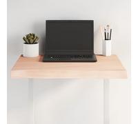 mtlskopl 60 x 40 cm - Plateau de table en chêne massif non traité avec bord d'arbre - 2 à 4 cm d'épaisseur - Moderne - Bricolage - Pour salle à manger, balcon, bureau - Peu encombrant - Pour les