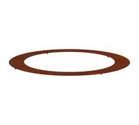 mtlskopl Anneau d'arbre 120 x 120 cm en acier résistant aux intempéries marron, cadre horticole moderne avec des lignes claires, stable et durable, montage facile pour pelouse, terrasse, jardin avant