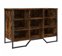 mtlskopl Armoire à chaussures en chêne fumé 90 x 38 x 61,5 cm, matériau dérivé du bois avec pieds en métal, design moderne et miracle de rangement pour couloir, salon et chambre à coucher