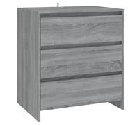 mtlskopl Armoire à tiroirs en bois avec 3 tiroirs - Gris Sonoma - 70 x 41 x 75 cm - Buffet minimaliste pour salon, couloir, bureau - Espace de rangement - Commode
